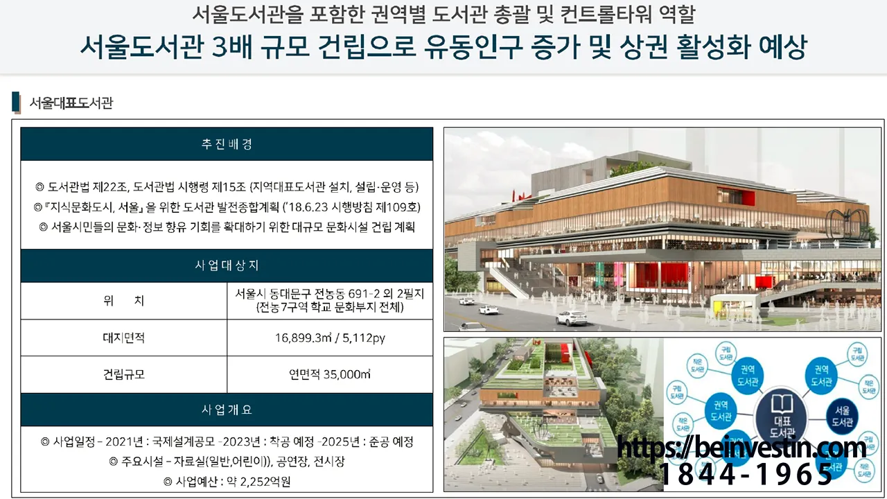 서울대표도서관 조감도 청량리 문화 인프라